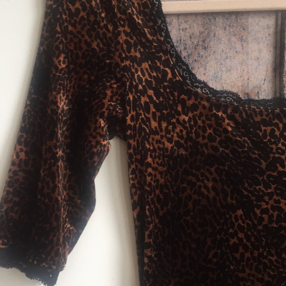 Vintage Betsey Johnson leopard velvet dress